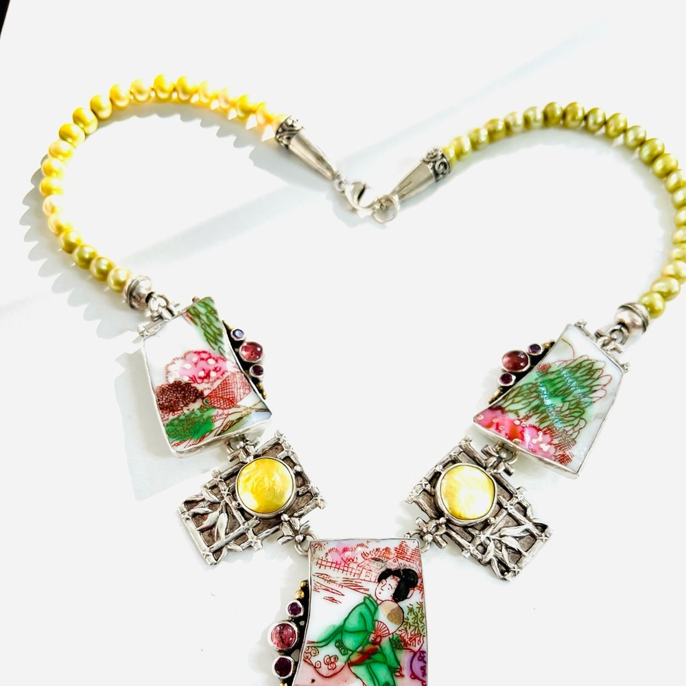 Mars and Valentine Asian tile Necklace